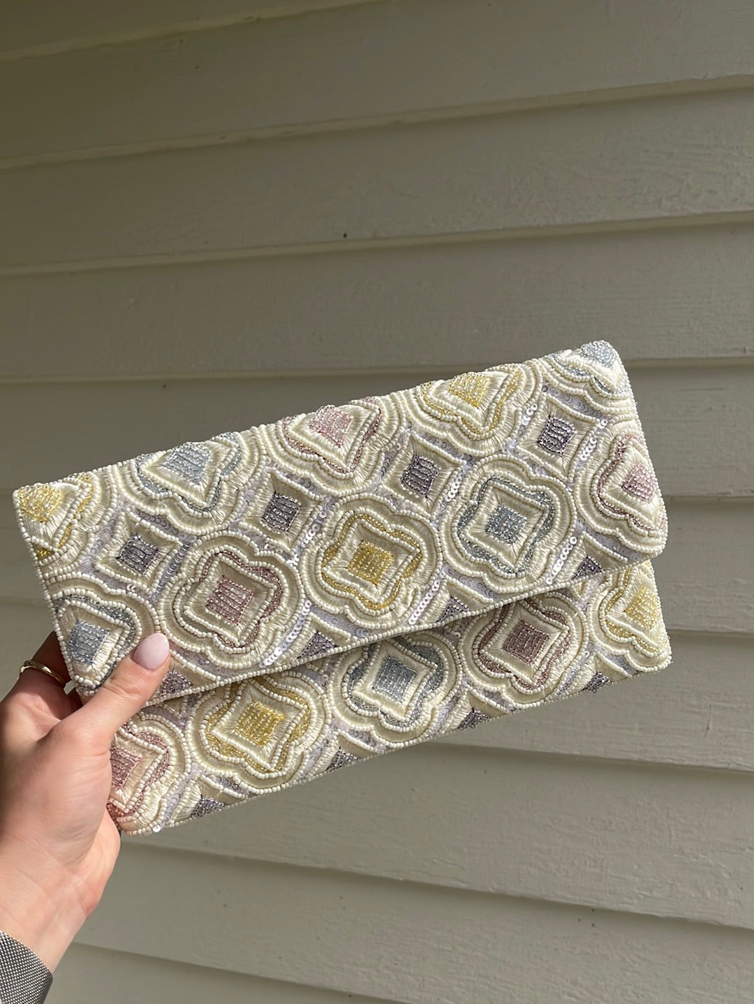 Pastel Mosaic Beaded Bag
