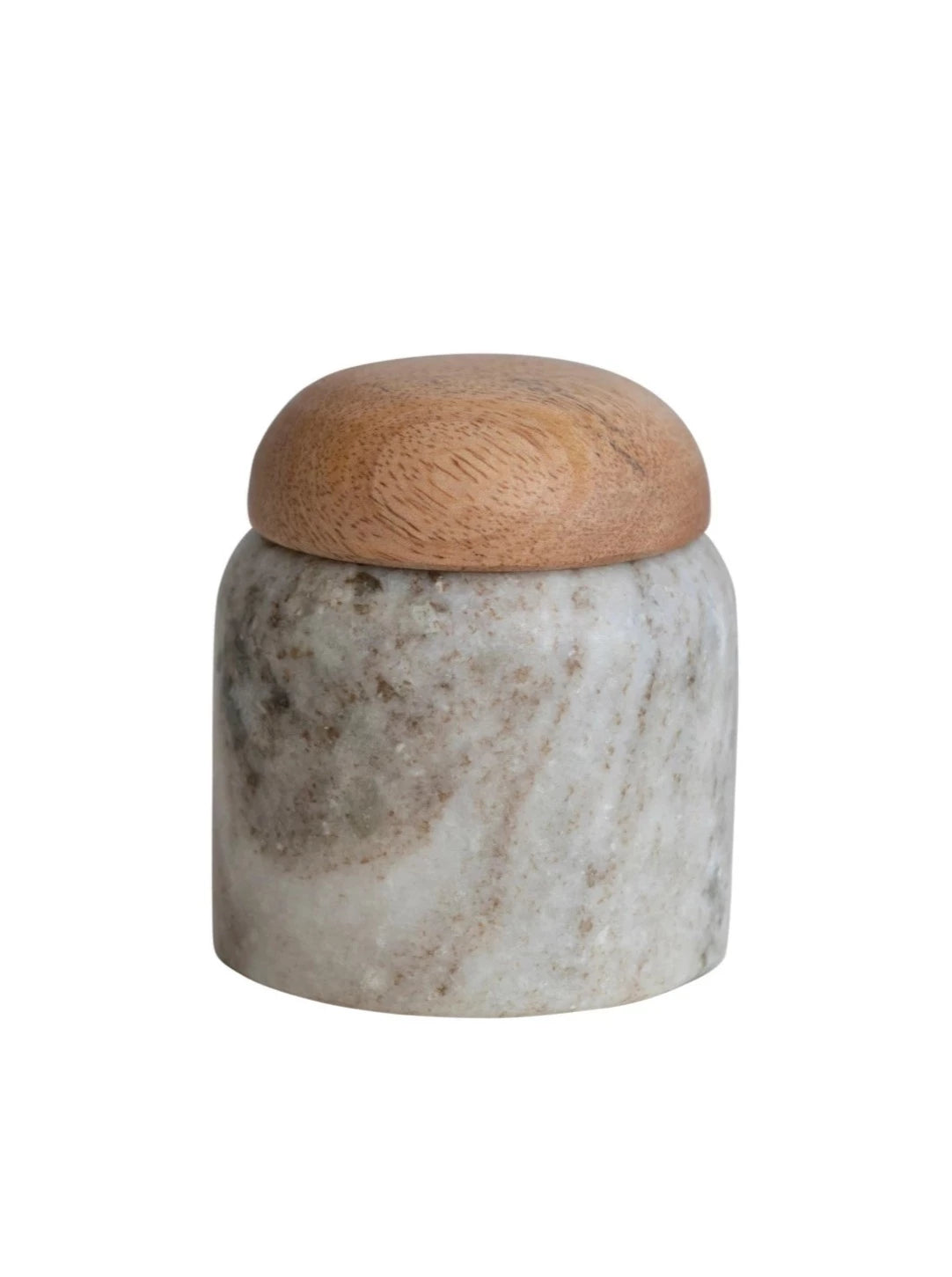 Marble Canister w/Mango Wood Lid