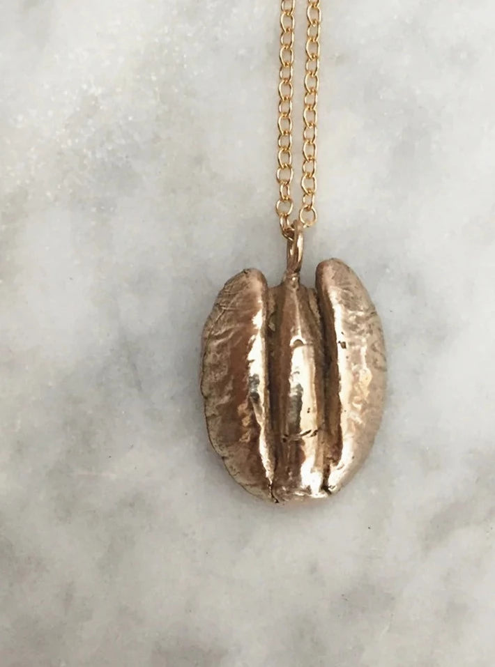 Mimosa Handcrafted Pecan Pendant Necklace